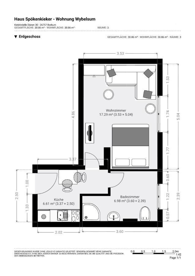 보르쿰 Haus Spoekenkieker Wybelsum 아파트 외부 사진